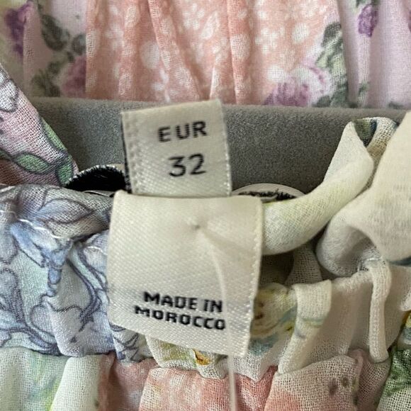 NWT River Island Maxi Blue Dress Petite Floral Bardot Size 2 - Picture 11 of 14